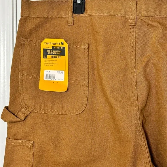 Carhartt Mens 44x36 Brown Duck Canvas Utility Work Pants Loose Fit BN0011-M - Picture 6 of 14